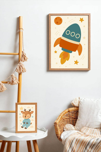 Rocket Ship Wall Art – Boys Room Space Decor
