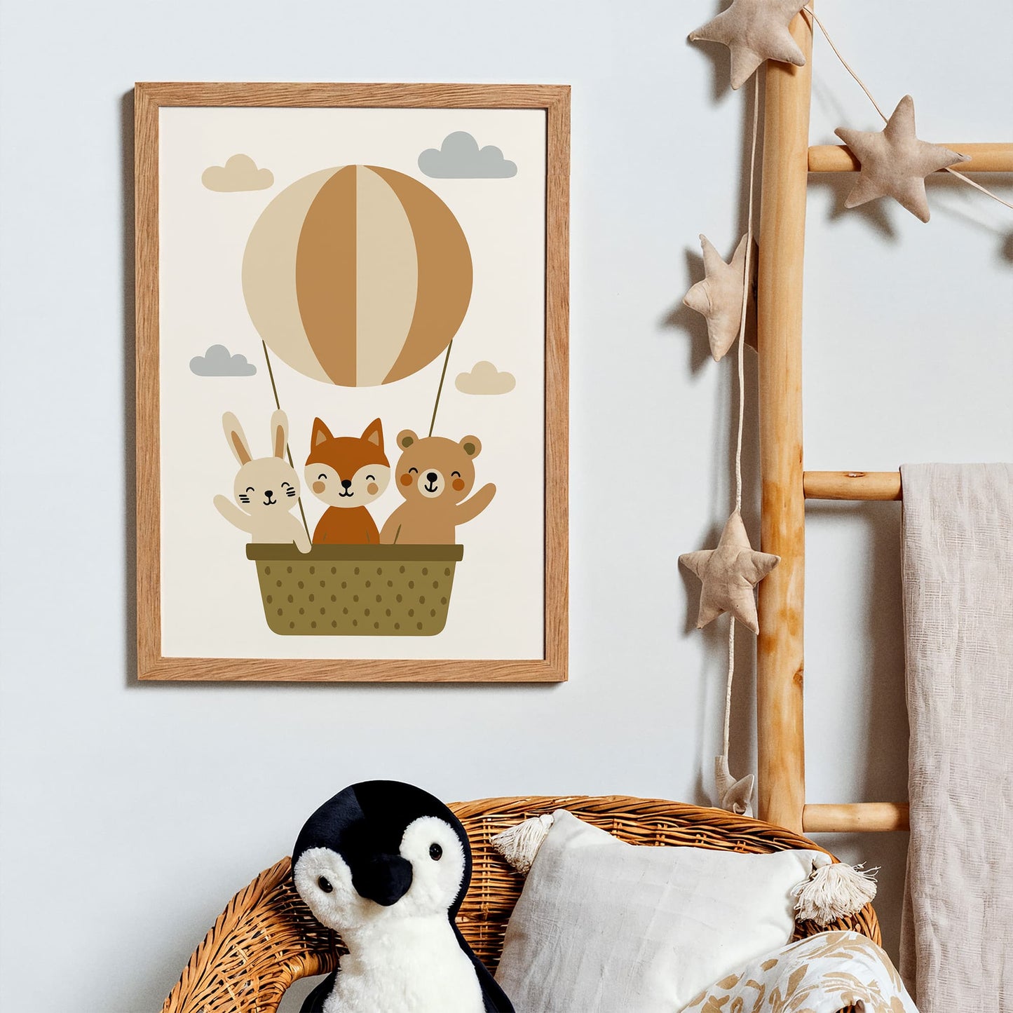 Animals Balloon Poster - Little Adventurer Kids Wall Art