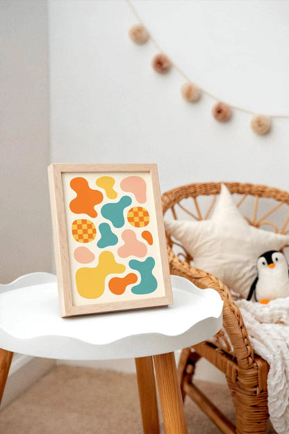 Kids Wall Art – Mid-Century Modern Liquid Shapes