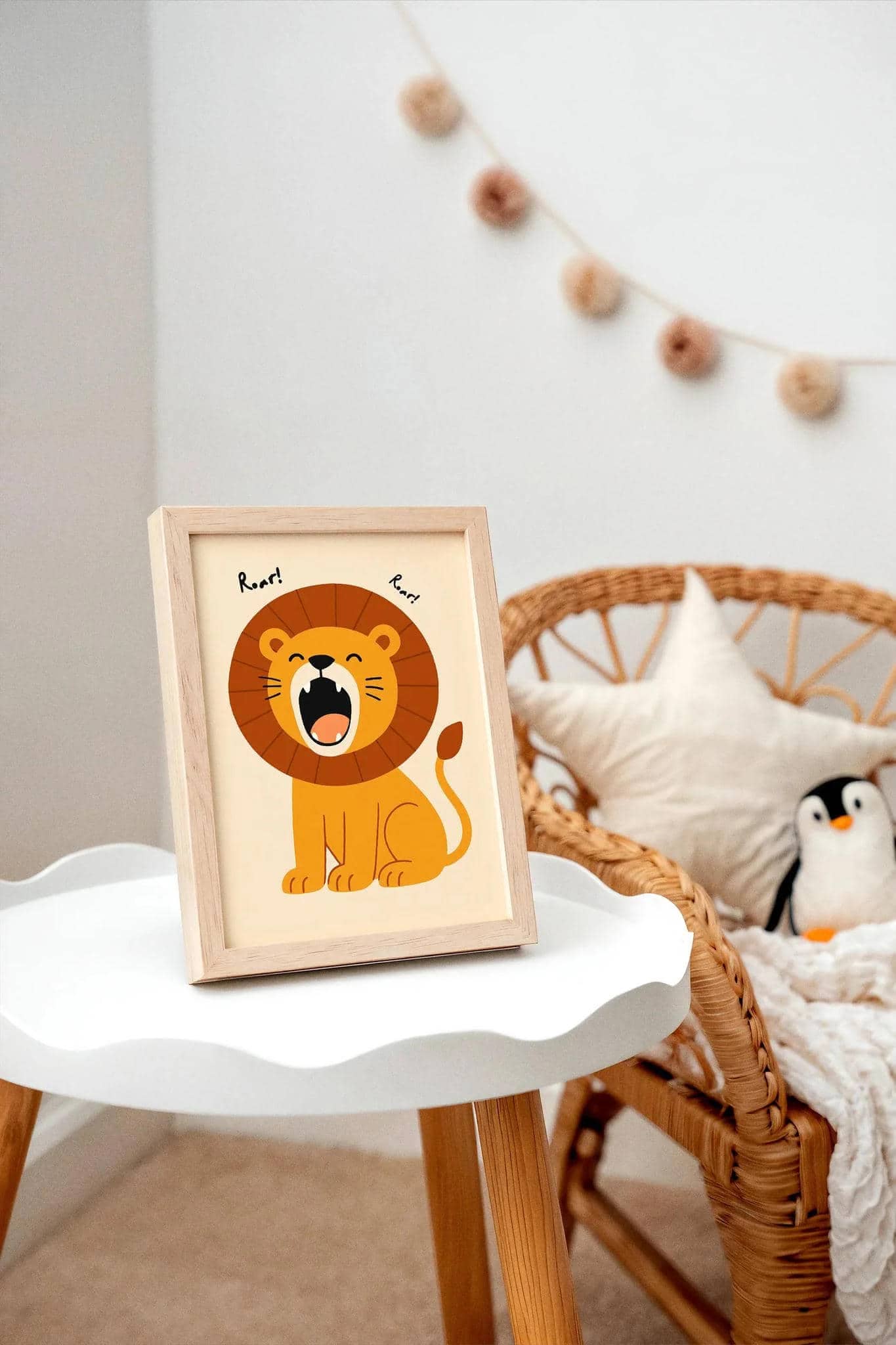 Roaringly Cute Lion Poster – Jungle Nursery Wall Art