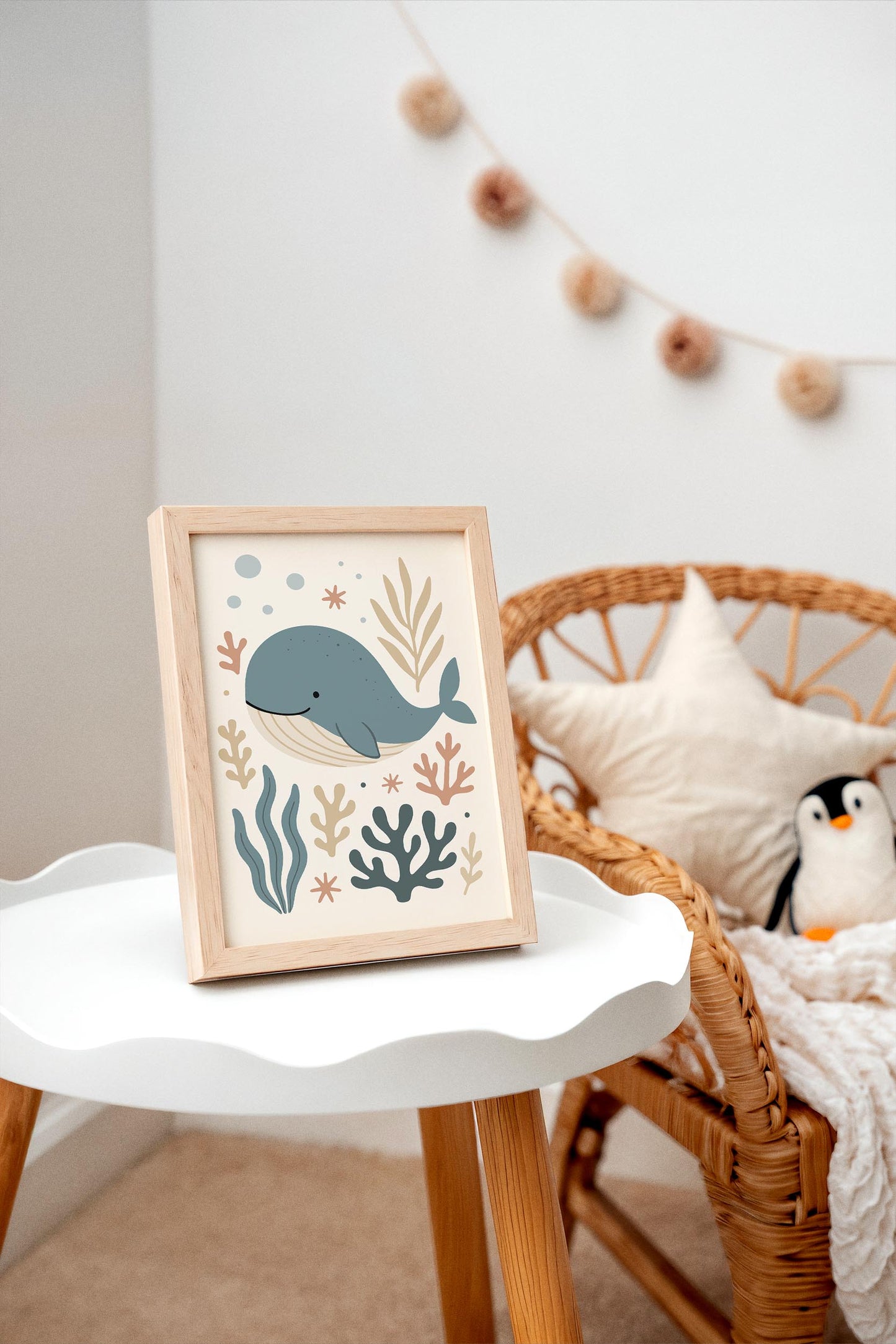 Cute Whale Poster – Ocean Nursery Wall Art