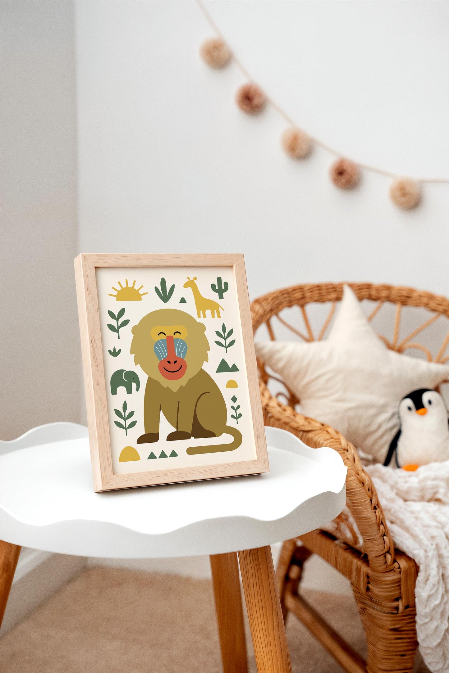 Mandrill Portrait Poster – Jungle Wildlife Wall Art