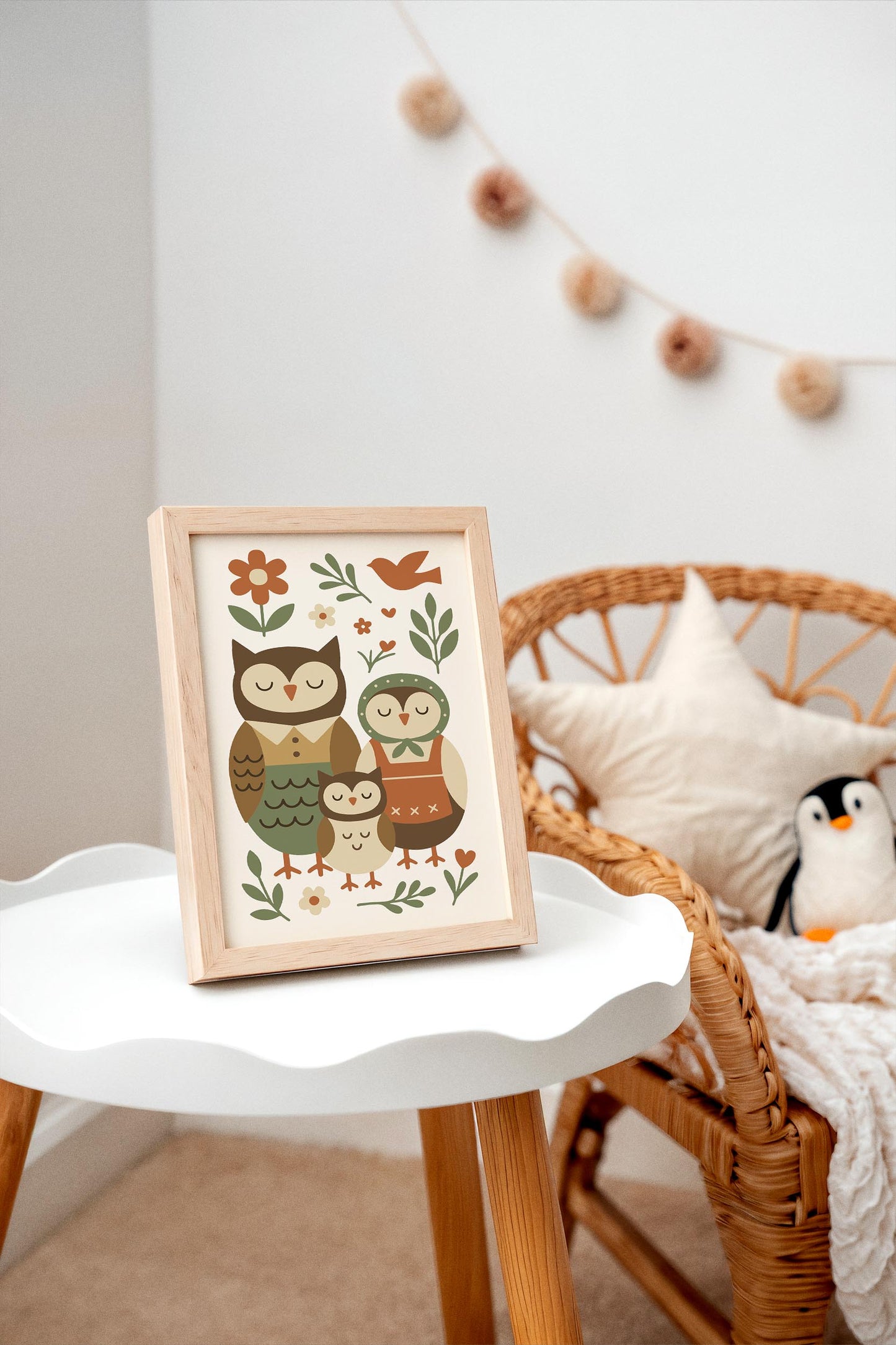 Owl Family Poster – Farmhouse Kids Wall Art