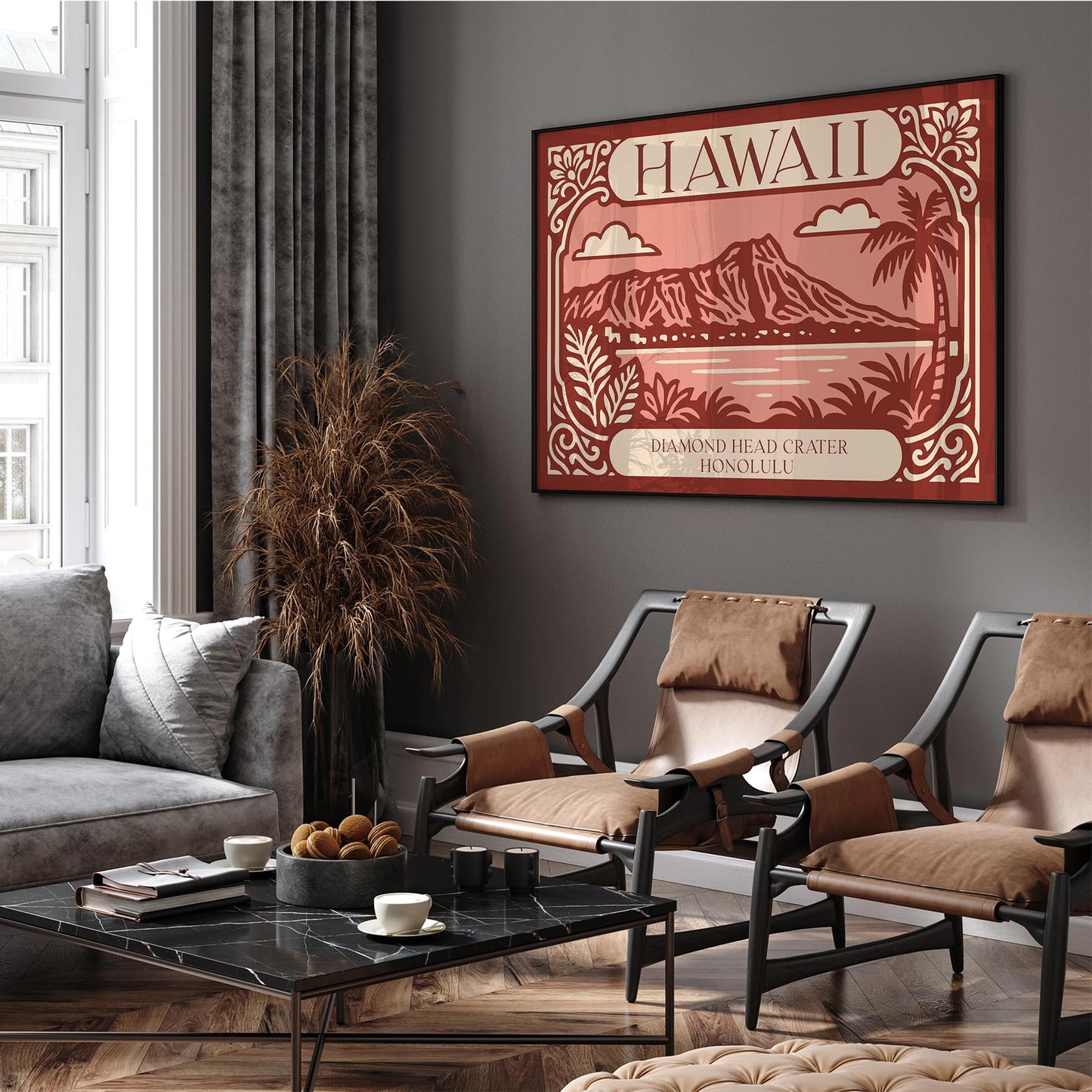 Diamond Head Crater Honolulu Horizontal Wall Art Print