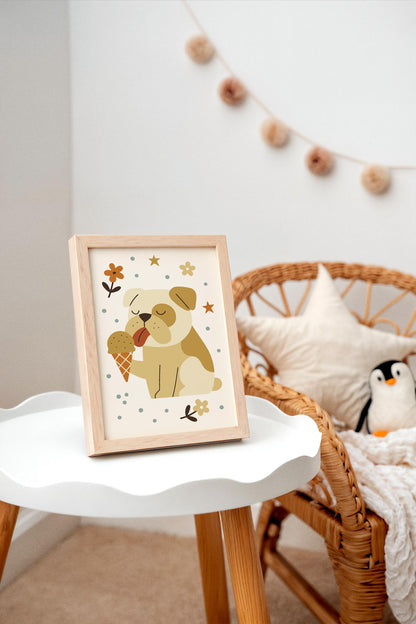 Funny Bulldog Print - Kids Wall Art