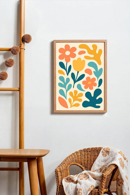 Abstract Liquid Flowers Poster – Modern Botanical Wall Art