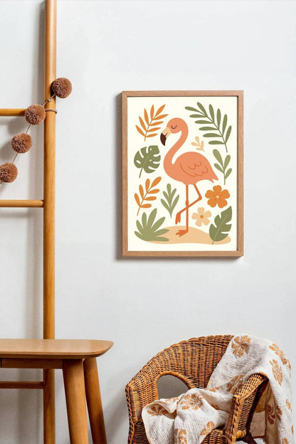 Safari Flamingo Print – Kids Room Wall Art