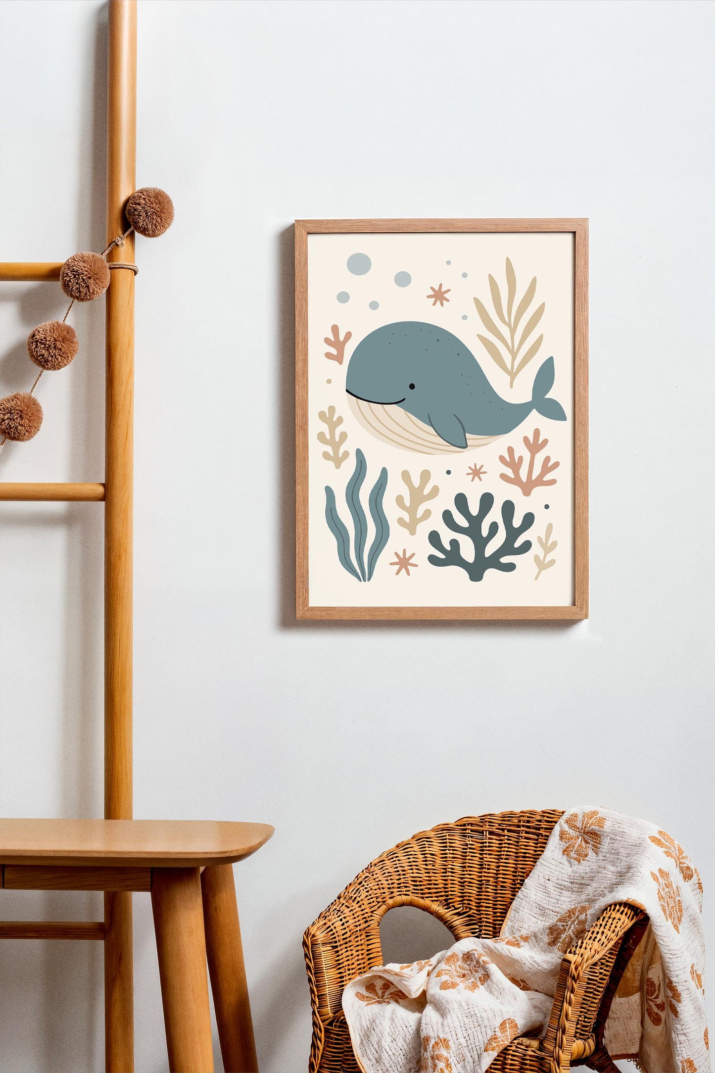 Cute Whale Poster – Ocean Nursery Wall Art