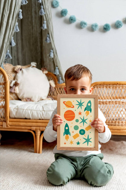 Colorful Space Exploration Art Print – Fun & Educational Wall Art