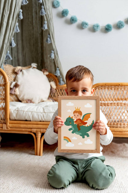 Little Prince Riding Dragon Poster