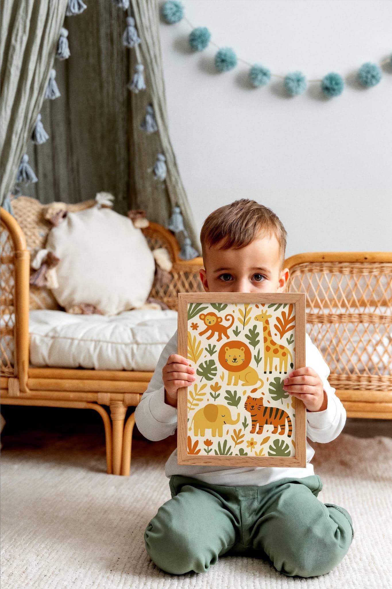 Jungle Wildlife Illustration – Nature Wall Print