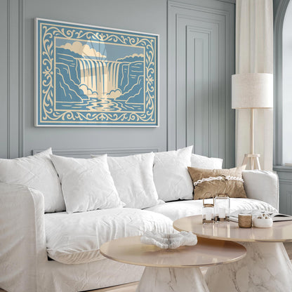 Niagara Falls Icy Blue Landscape Poster
