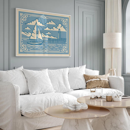 Coastal Blue Landscape Horizontal Print