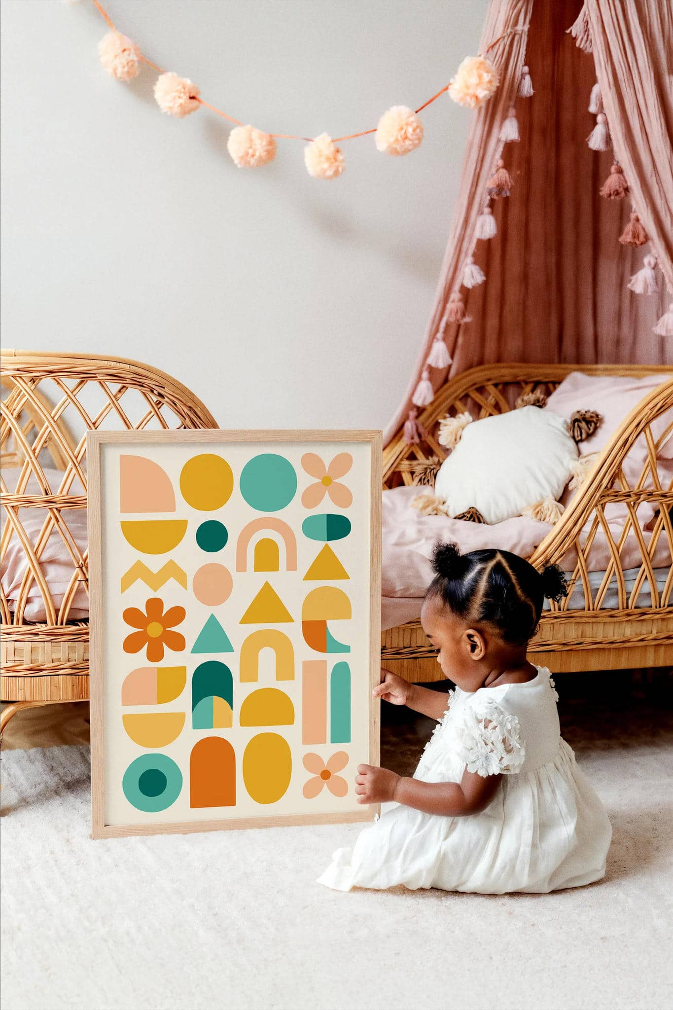 Summer Vibes Abstract Art – Colorful Kids Room Print