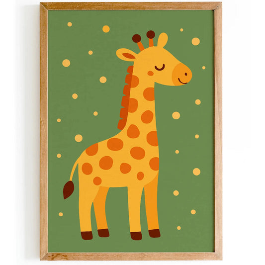 Green & Yellow Safari Giraffe – Jungle Wall Art