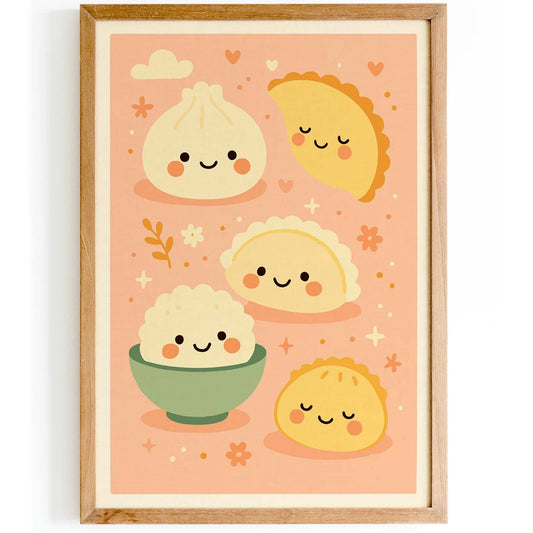 Happy Dumplings Wall Art – Kids Kitchen Corner Decor