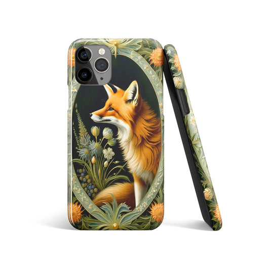 Elegant Fox and Floral Design iPhone Case