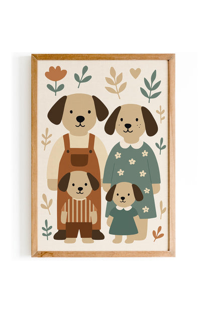Dog Family Poster – Kids Room Wall Art