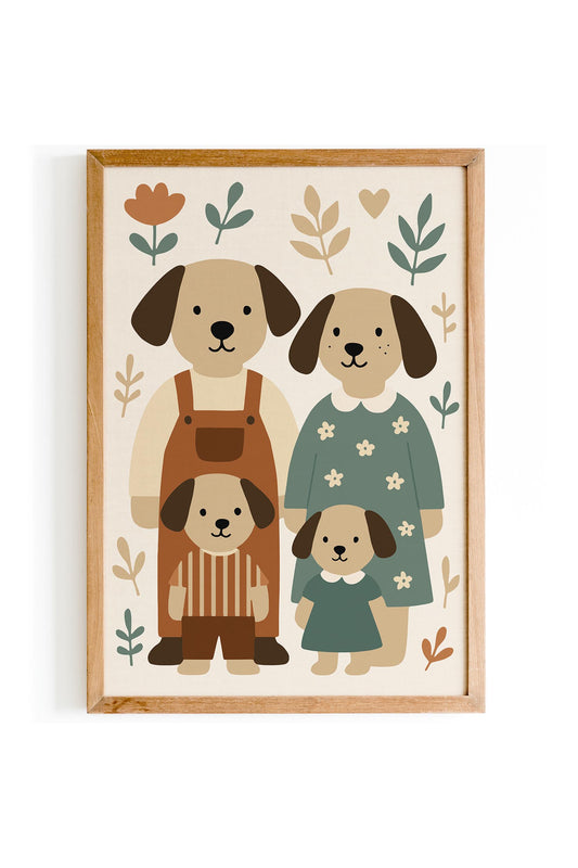 Dog Family Poster – Kids Room Wall Art