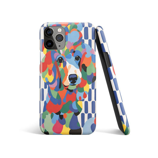 Vibrant Abstract Dog Art iPhone Case - Durable, Stylish, Colorful Protection