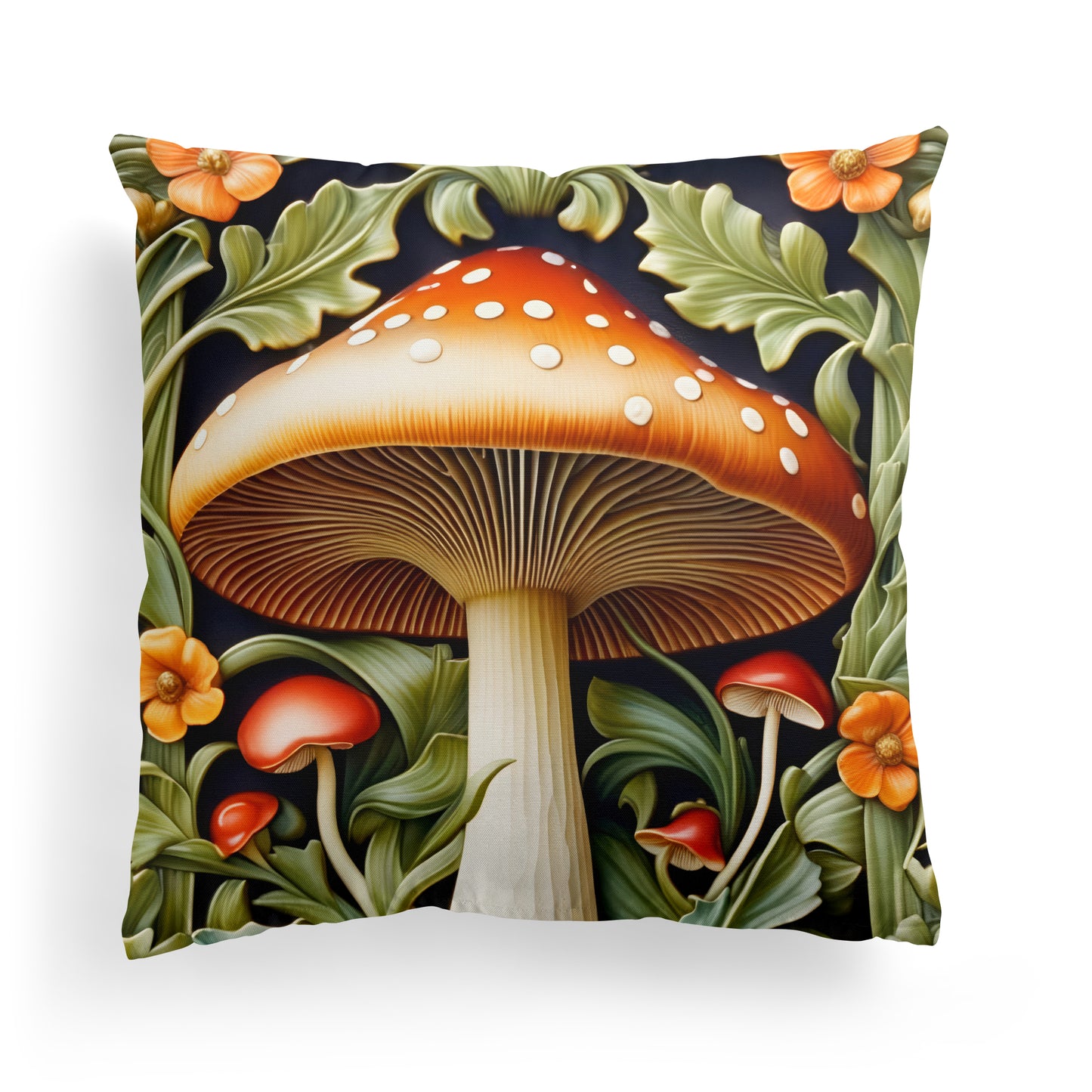 Victorian Mushroom Kitchen Throw Pillow