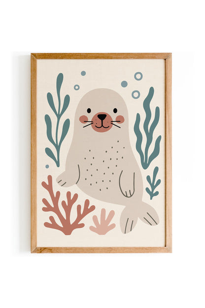 Cute Seal Poster – Kids Room Wall Art