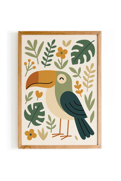 Cute Toucan Print - Jungle Kids Wall Art
