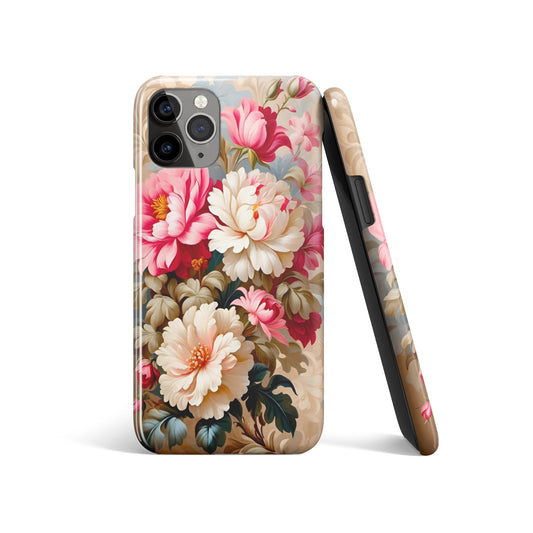 Beige Victorian Flowers iPhone Case