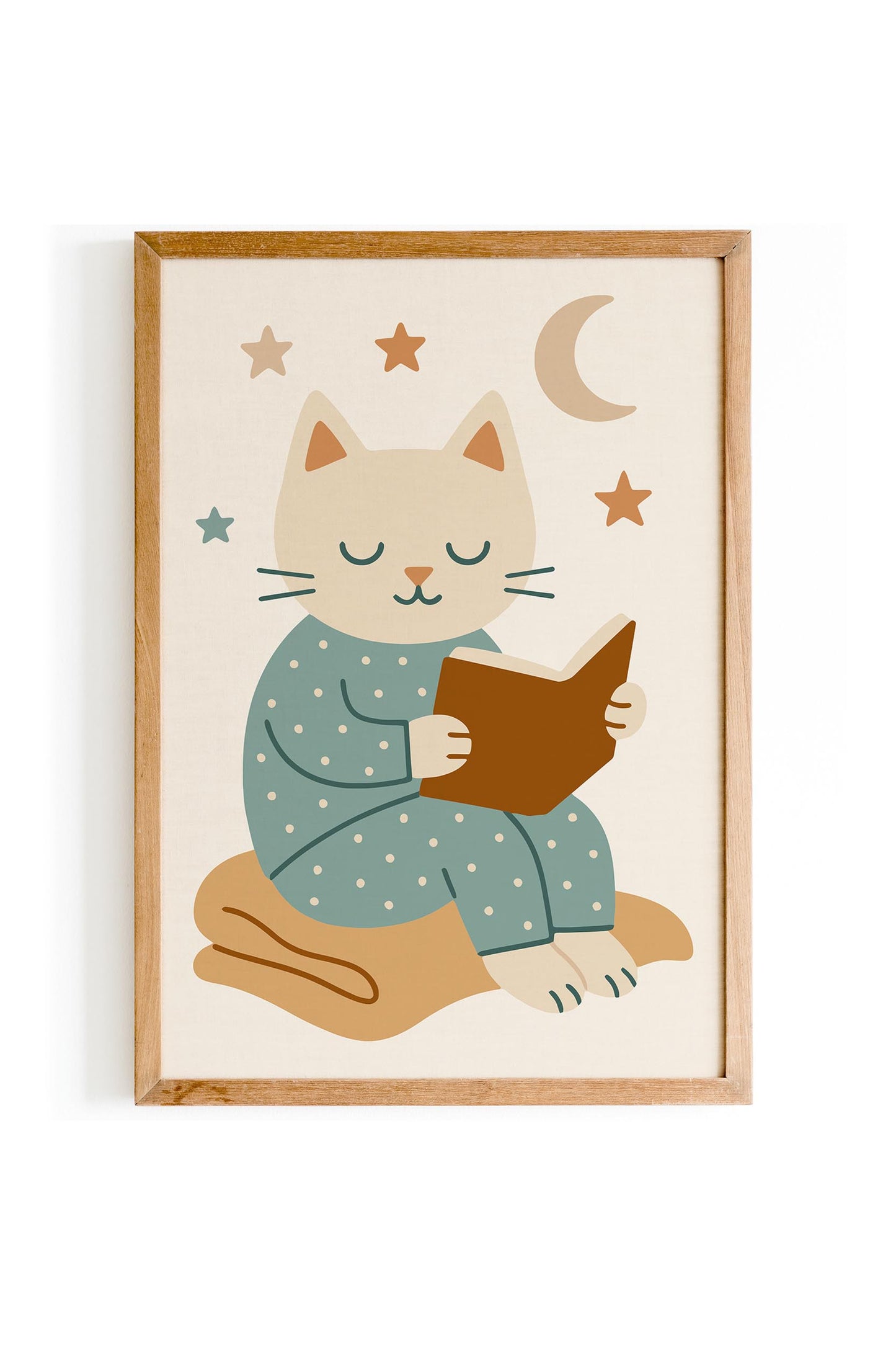 Reading Cat Poster – Kids Room Wall Art