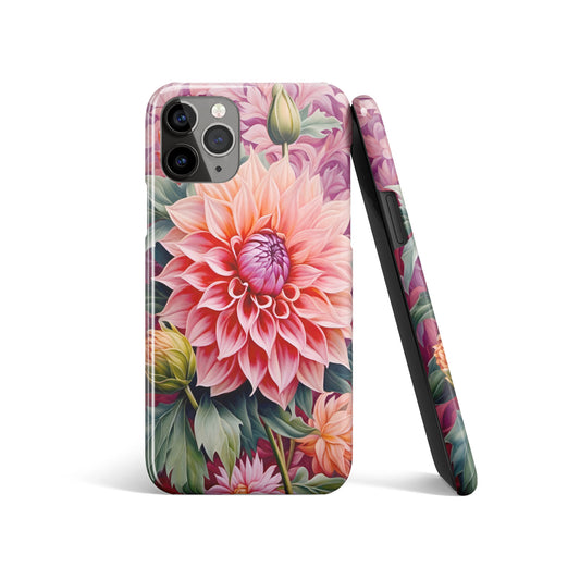 Blooming Dahlia Floral Art iPhone Case