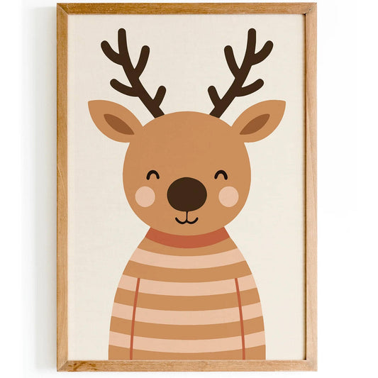 Baby Deer in Sweater Art Print