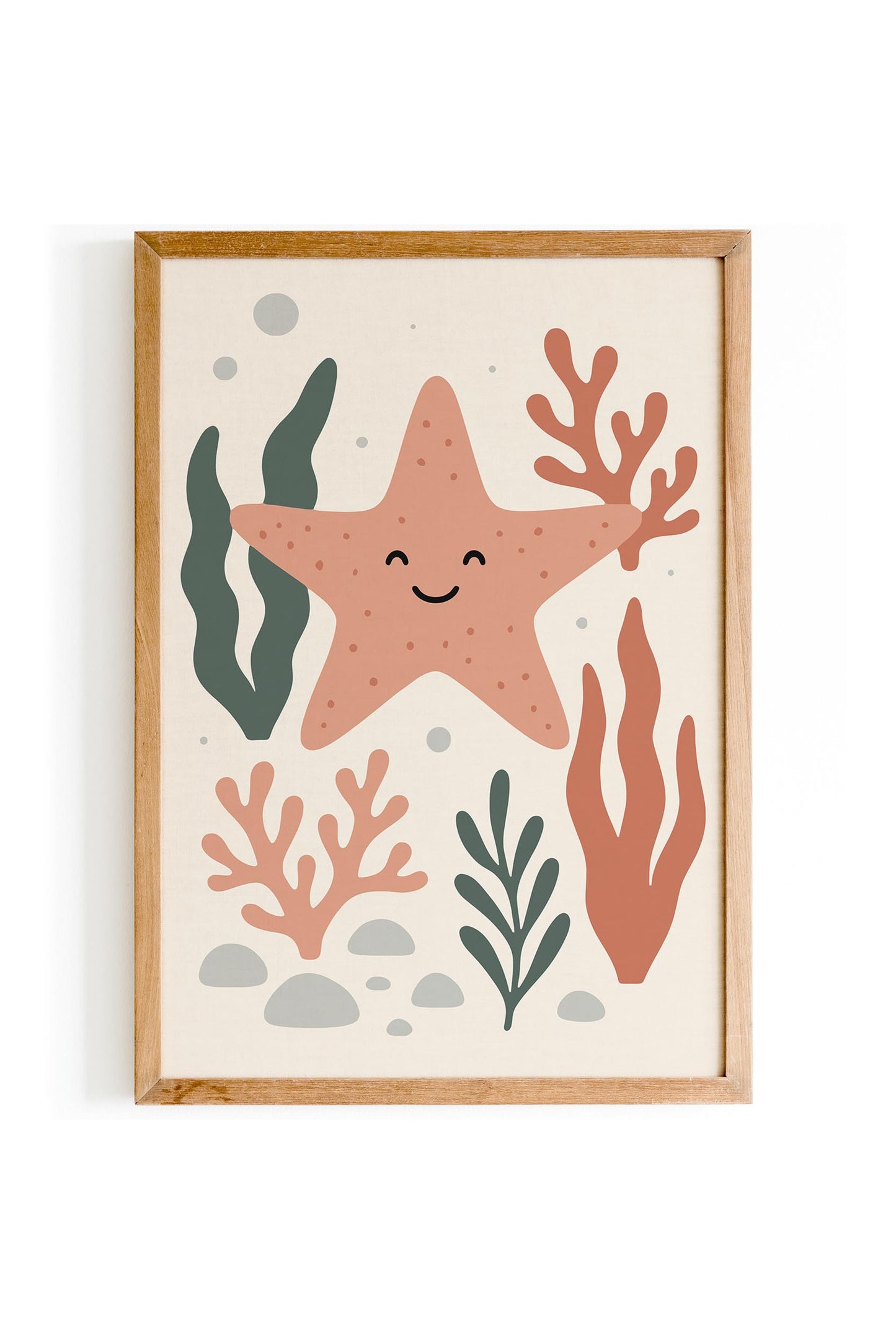 Pink Starfish Poster – Coastal Kids Wall Art