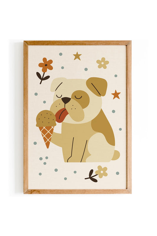 Funny Bulldog Print - Kids Wall Art