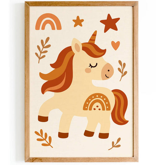 Cute Boho Unicorn Wall Art – Nursery Print Decor