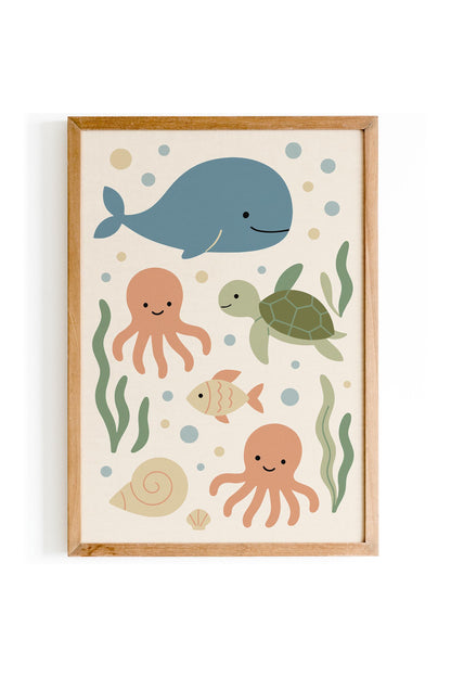 Nautical Animals Poster – Coastal Wall Art