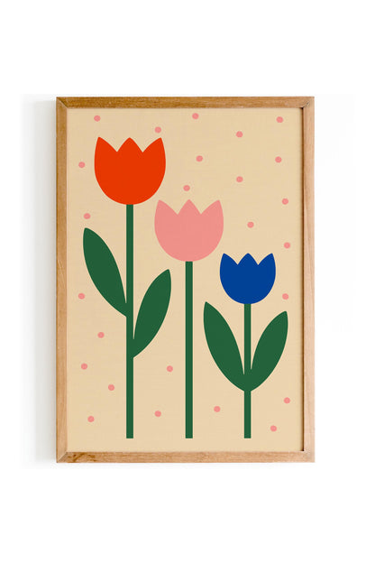 Minimalist Tulips Print - Floral Wall Art