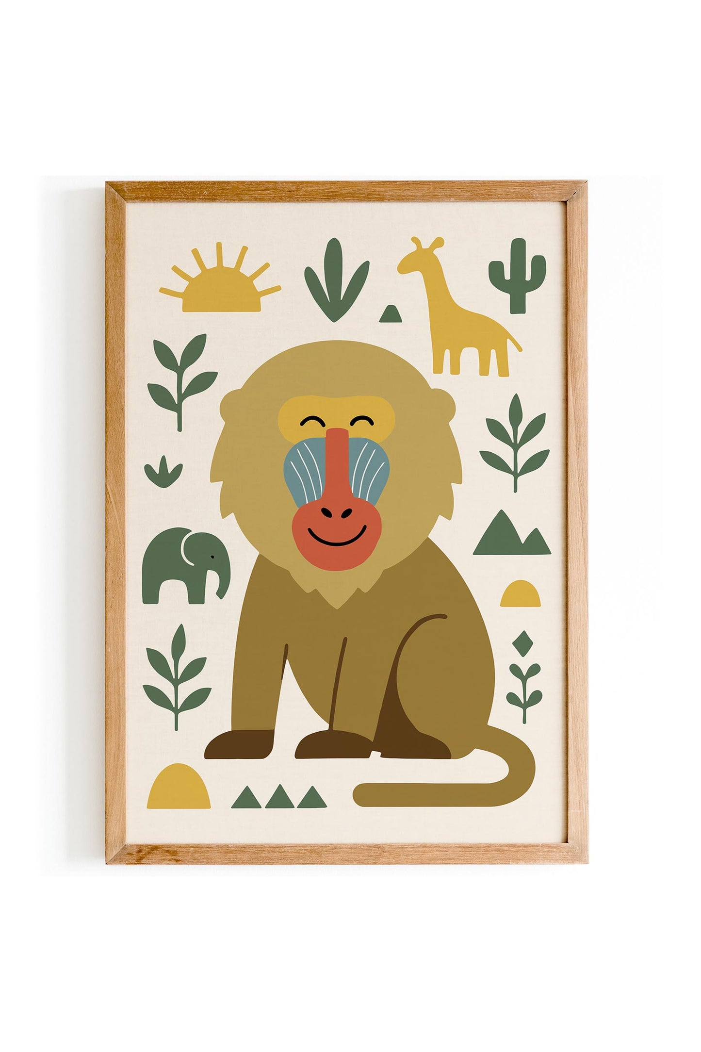 Mandrill Portrait Poster – Jungle Wildlife Wall Art