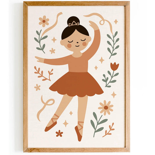 Little Ballerina Wall Art Print – Nursery & Kids Room Decor