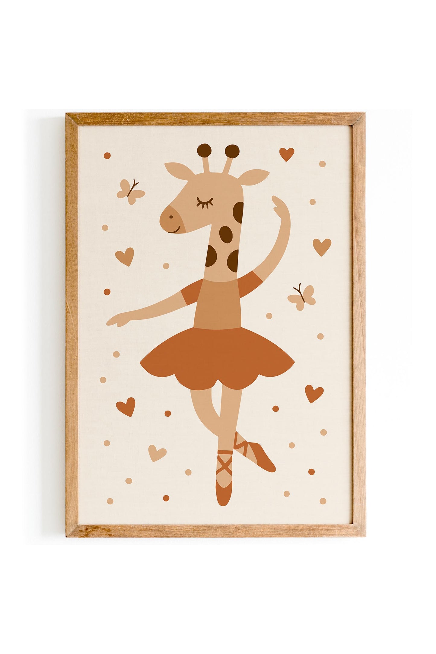 Cute Giraffe Ballerina Print - Kids Wall Ar