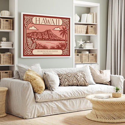 Diamond Head Crater Honolulu Horizontal Wall Art Print