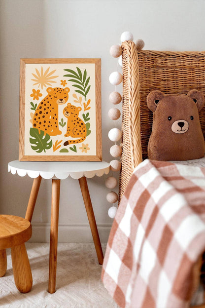 Cheetah Family Wall Art – Jungle Nature Print