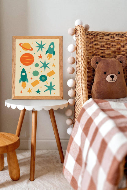 Colorful Space Exploration Art Print – Fun & Educational Wall Art
