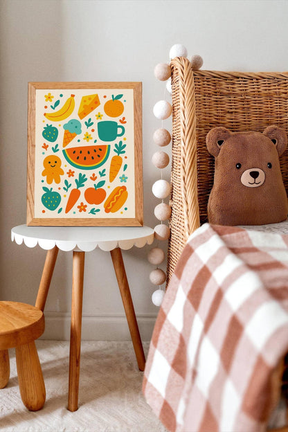 Cute Food Wall Art – Kitchen or Kids Corner Print
