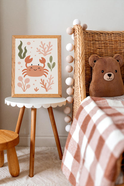 Funny Crab Poster – Cute Kids Wall Art