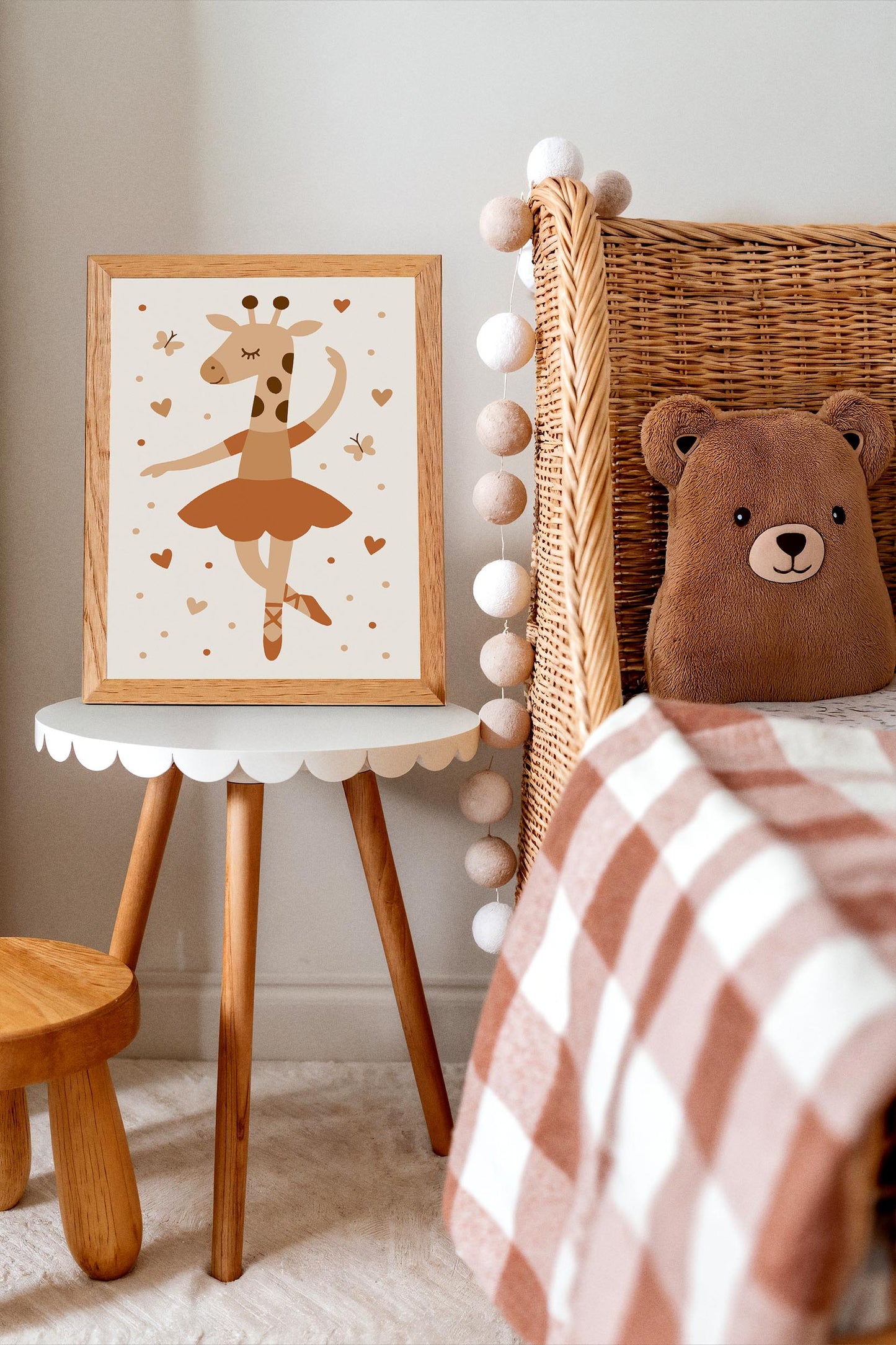 Cute Giraffe Ballerina Print - Kids Wall Ar