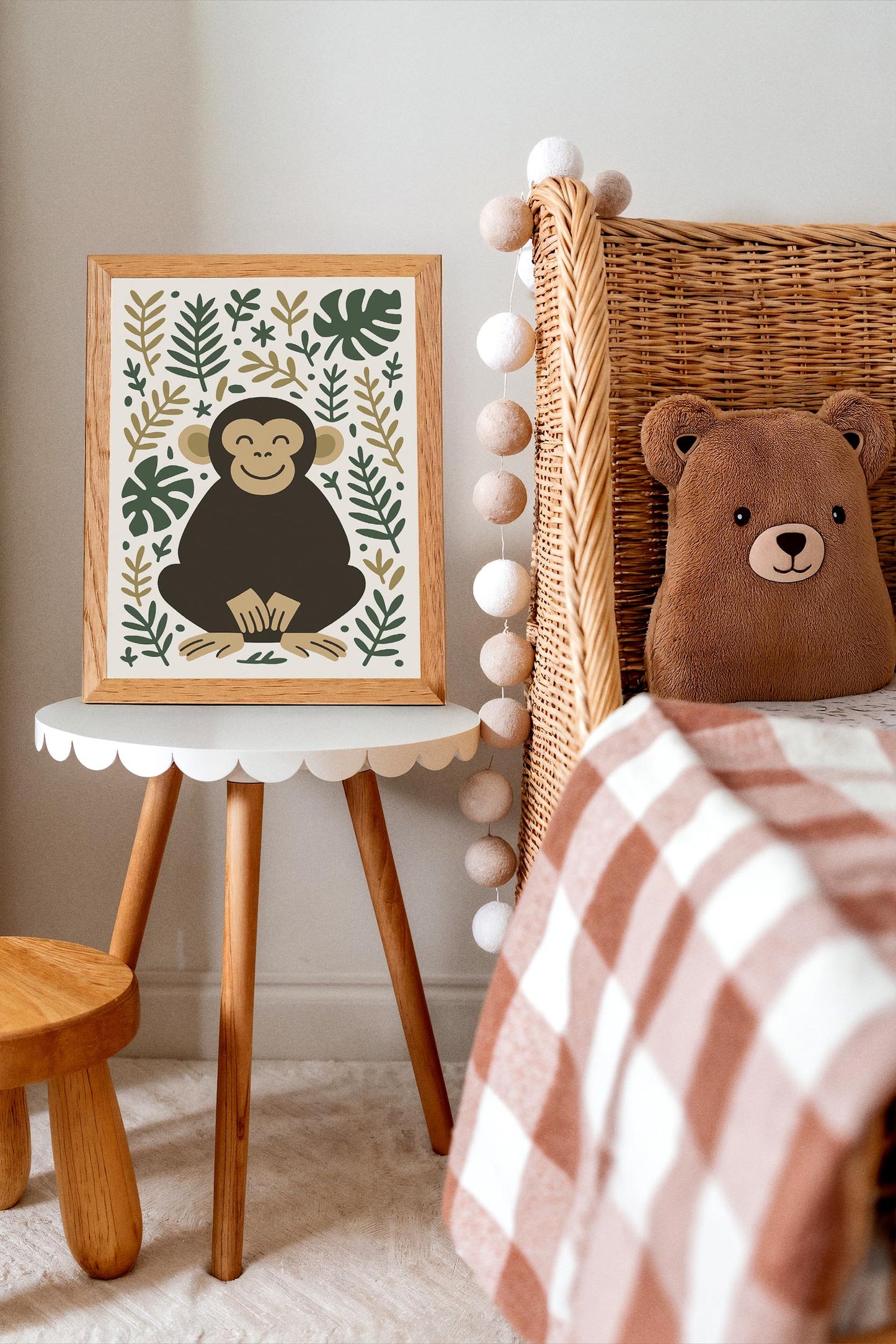 Friendly Monkey Print - Jungle Kids Wall Art