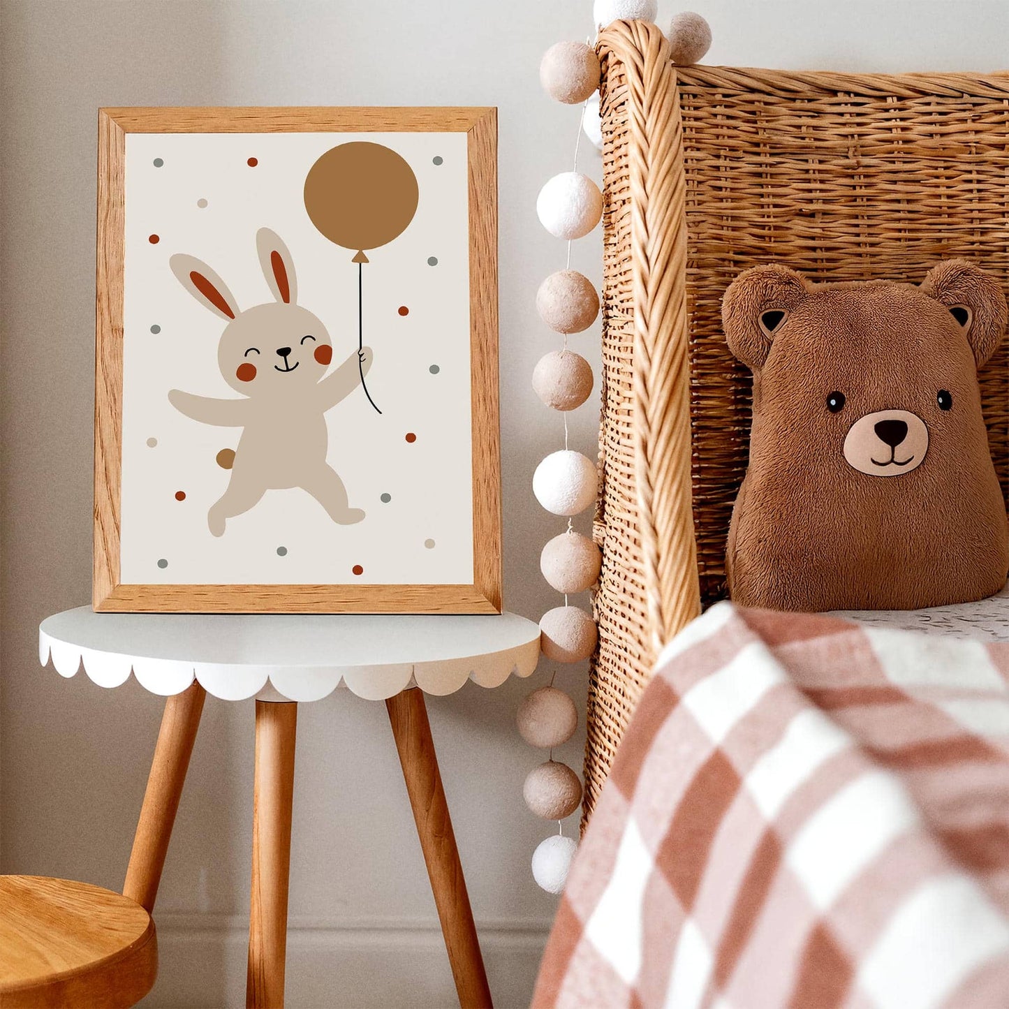 Cute Bunny with Balloon Poster