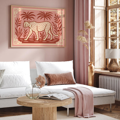 Walking Cheetah Horizontal Print - Tropical Animal Poster