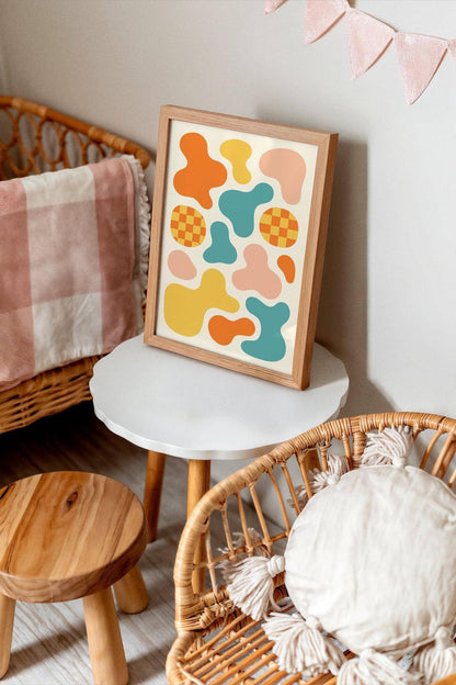Kids Wall Art – Mid-Century Modern Liquid Shapes