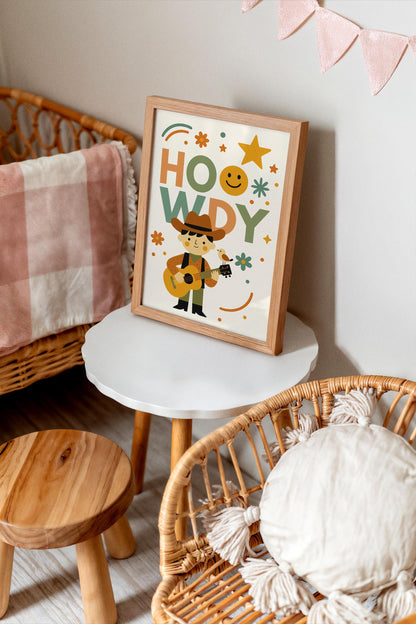 Howdy Cowboy Poster – Western Kids Wall Art